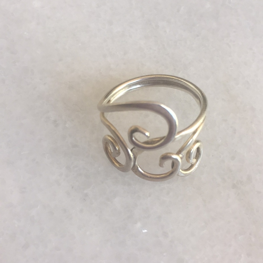 Sterling silver wave ring